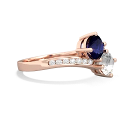 Sapphire Channel Set Two Stone 14K Rose Gold ring R5303