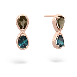 Smoky Quartz Infinity 14K Rose Gold earrings E5050