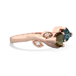 Smoky Quartz Floral Elegance 14K Rose Gold ring R5790