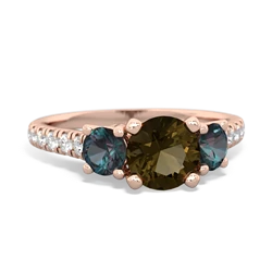 Smoky Quartz Pave Trellis 14K Rose Gold ring R5500