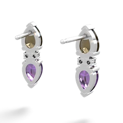 Smoky Quartz Bowtie Drop 14K White Gold earrings E0865