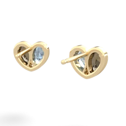 Smoky Quartz 'Our Heart' 14K Yellow Gold earrings E5072