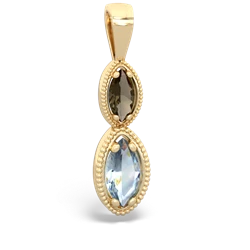 Smoky Quartz Antique-Style Halo 14K Yellow Gold pendant P5700