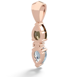 Smoky Quartz Bowtie Drop 14K Rose Gold pendant P0865