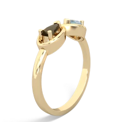 Smoky Quartz Infinity 14K Yellow Gold ring R5050