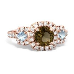 Smoky Quartz Regal Halo 14K Rose Gold ring R5350