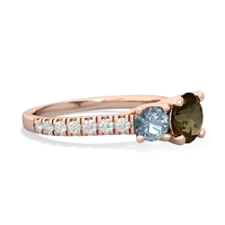 Smoky Quartz Pave Trellis 14K Rose Gold ring R5500