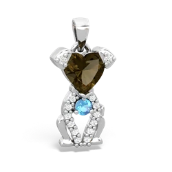 Smoky Quartz Puppy Love 14K White Gold pendant P5800