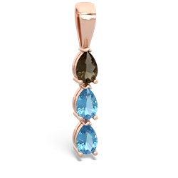 Smoky Quartz Dew Drops 14K Rose Gold pendant P2251