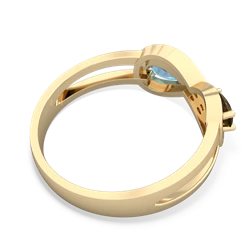 Smoky Quartz Diamond Infinity 14K Yellow Gold ring R5390