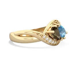 Smoky Quartz Summer Winds 14K Yellow Gold ring R5342