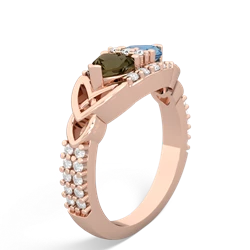 Smoky Quartz Sparkling Celtic Knot 14K Rose Gold ring R2645