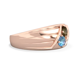 Smoky Quartz Men's Streamline 14K Rose Gold ring R0460