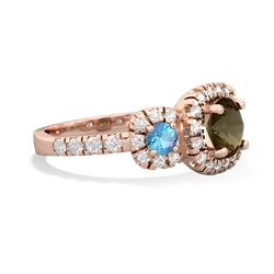 Smoky Quartz Regal Halo 14K Rose Gold ring R5350