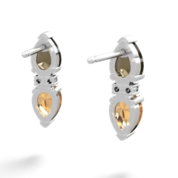 Smoky Quartz Bowtie Drop 14K White Gold earrings E0865