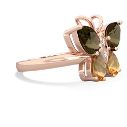 Smoky Quartz Butterfly 14K Rose Gold ring R2215