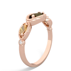 Smoky Quartz Milgrain Marquise 14K Rose Gold ring R5700