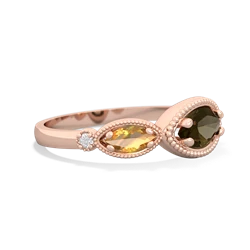 Smoky Quartz Milgrain Marquise 14K Rose Gold ring R5700