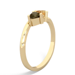 Smoky Quartz Sweethearts 14K Yellow Gold ring R5260