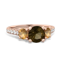 Smoky Quartz Pave Trellis 14K Rose Gold ring R5500