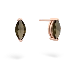 Smoky Quartz 8X4mm Marquise Stud 14K Rose Gold earrings E1701