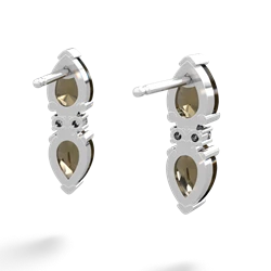 Smoky Quartz Bowtie Drop 14K White Gold earrings E0865