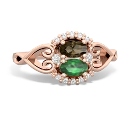 Smoky Quartz Love Nest 14K Rose Gold ring R5860