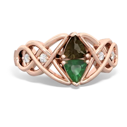 Smoky Quartz Keepsake Celtic Knot 14K Rose Gold ring R5300