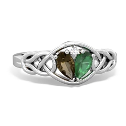 Smoky Quartz Celtic Love Knot 14K White Gold ring R5420