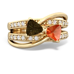 Smoky Quartz Bowtie 14K Yellow Gold ring R2360