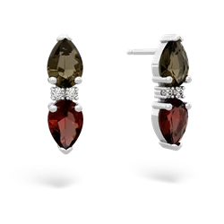 Smoky Quartz Bowtie Drop 14K White Gold earrings E0865