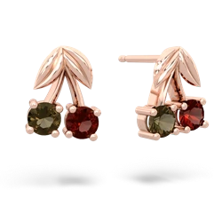 Smoky Quartz Sweet Cherries 14K Rose Gold earrings E7001