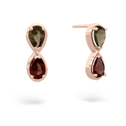 Smoky Quartz Infinity 14K Rose Gold earrings E5050