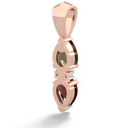 Smoky Quartz Bowtie Drop 14K Rose Gold pendant P0865