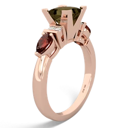 Smoky Quartz 6Mm Princess Eternal Embrace Engagement 14K Rose Gold ring C2002