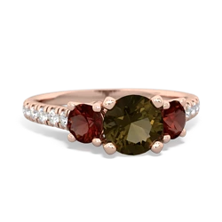 Smoky Quartz Pave Trellis 14K Rose Gold ring R5500