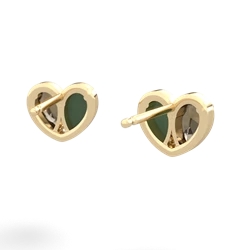 Smoky Quartz 'Our Heart' 14K Yellow Gold earrings E5072