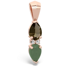 Smoky Quartz Bowtie Drop 14K Rose Gold pendant P0865