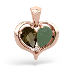 Smoky Quartz Two Become One 14K Rose Gold pendant P5330