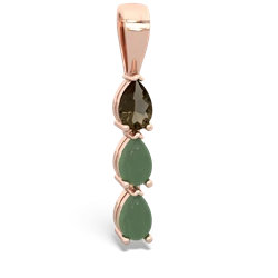 Smoky Quartz Dew Drops 14K Rose Gold pendant P2251