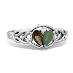 Smoky Quartz Celtic Love Knot 14K White Gold ring R5420