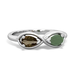 Smoky Quartz Infinity 14K White Gold ring R5050