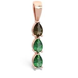 Smoky Quartz Dew Drops 14K Rose Gold pendant P2251