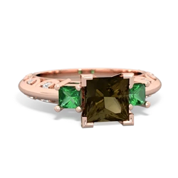 Smoky Quartz Eternal Embrace Engagement 14K Rose Gold ring C2001