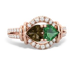 Smoky Quartz Art-Deco Keepsake 14K Rose Gold ring R5630