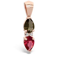 Smoky Quartz Bowtie Drop 14K Rose Gold pendant P0865