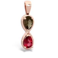 Smoky Quartz Infinity 14K Rose Gold pendant P5050