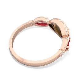 Smoky Quartz Milgrain Marquise 14K Rose Gold ring R5700