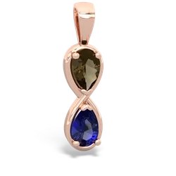 Smoky Quartz Infinity 14K Rose Gold pendant P5050