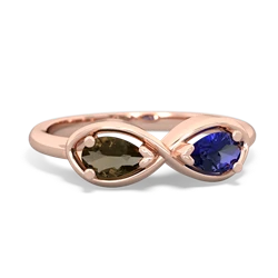 Smoky Quartz Infinity 14K Rose Gold ring R5050